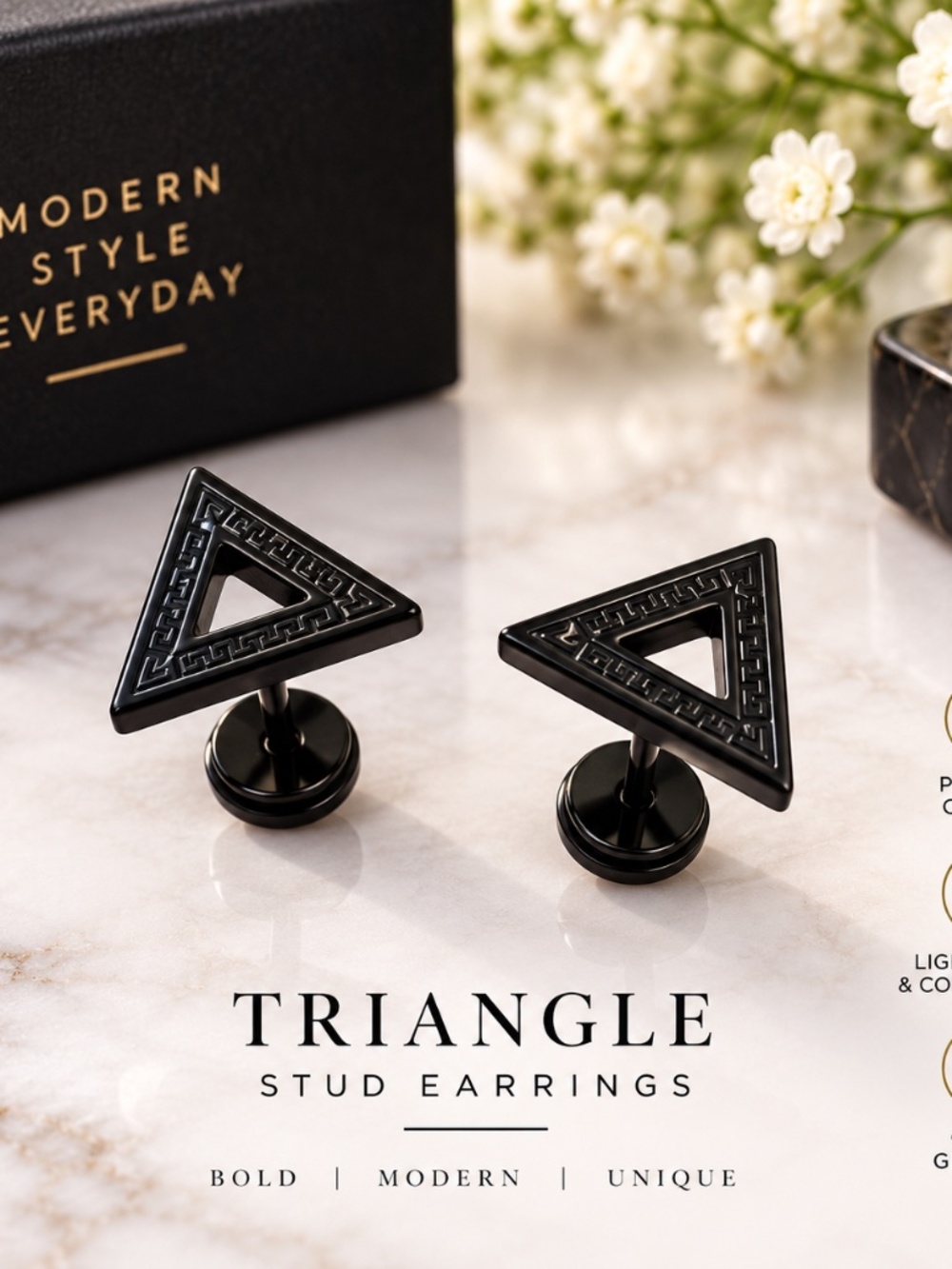 Triangle stud earrings